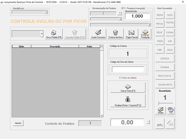Tela real do SIGEBAR — Controle Avulso ou por Ficha